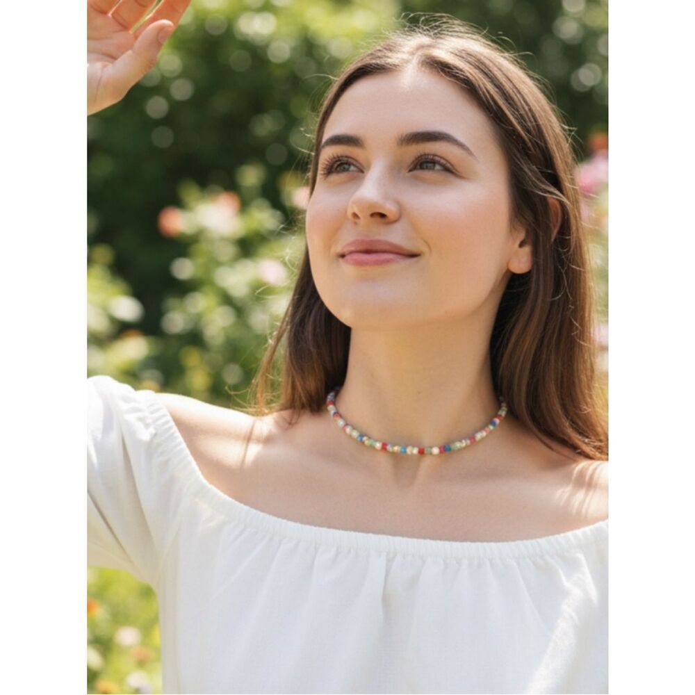 Colorful Beaded Choker Necklace